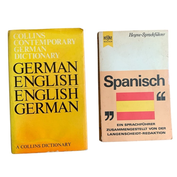 Antique Other - 2 German to Spanish and English Language Books